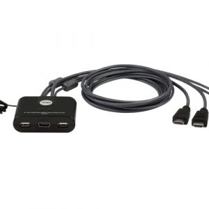 ATEN CS22HF-AT 2-Port USB FHD HDMI Cable KVM Switch, Black