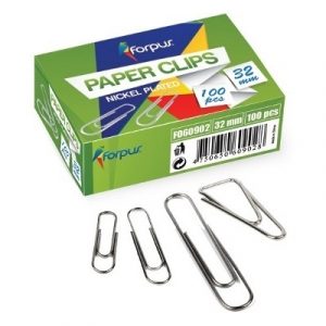 Clips Forpus, white metal, 32mm circular (100) 1104-002