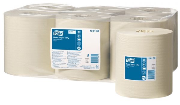 Hand towel rolls, paper, Tork Universal Centerfeed 310 M2, 1-Ply, 300m, Recycled tissue, 6pcs