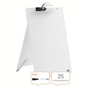 Glass Desktop Whiteboard Easel Nobo Brilliant White 22x30cm