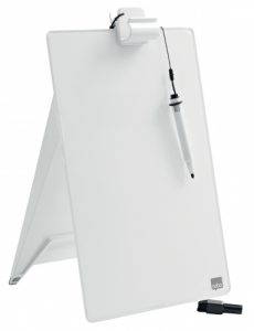 Glass Desktop Whiteboard Easel Nobo Brilliant White 22x30cm