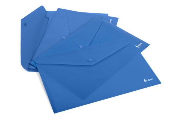 Envelope with print Forpus, A4, plastic, blue