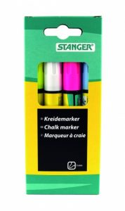 STANGER chalk MARKER, 3-5 mm, set 4 colours 620030