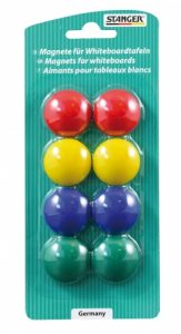 STANGER Whiteboard Magnets set of 8 colours, 1 set 73002