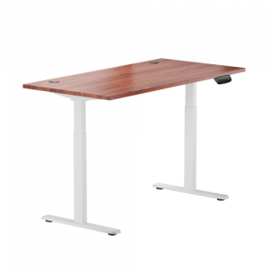 Adjustable Height Table Up Up Bjorn White, Table top L Dark Walnut