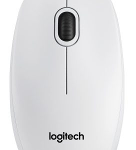 Logitech B100 Wired Mouse, USB Type-A, Optical, 1000 DPI, White