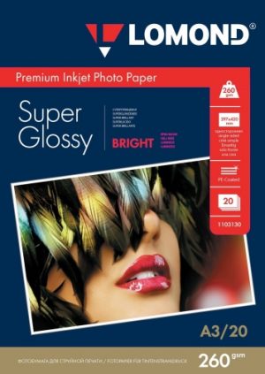 Lomond Premium Photo Paper Super Glossy 260 g/m2 A3, 20 sheets, Bright