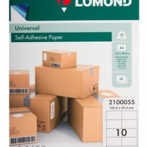 Lomond Self-Adhesive Paper Universal Labels, 10/105x59,4, A4, 50 sheets, White