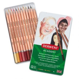 Derwent Academy Portrait Watercolour Pencils 12 Tin