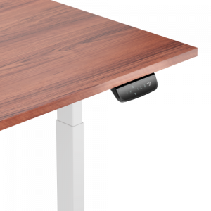 Adjustable Height Table Up Up Bjorn White, Table top L Dark Walnut