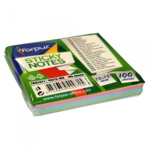 Sticky Notes Forpus, 75x75mm, Mix of 4 pastel colours (1x100)