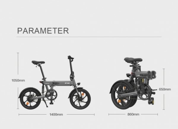 Electric bicycle HIMO Z16 MAX, White  (SPEC)