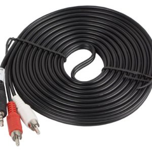 Lanberg CA-MJRC-10CC-0050-BK audio cable Mini Jack 3.5 mm, 2 x RCA (Chinch), 5 m, Black