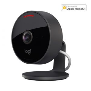 Logitech Circle View Camera Wired Security Camera, FHD 1080p, 180°, Wi-Fi, Black