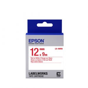 Epson LK-4WRN (C53S654011) Label Cartridge Standard, Red on White 12mm (9m)