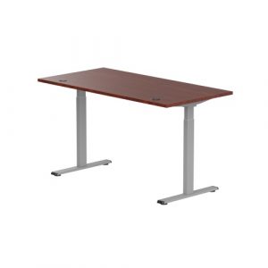 Adjustable Height Table Up Up Bjorn Gray, Table top L Dark Walnut