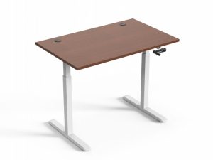 Adjustable Height Table Up Up Ragnar White, Table top M Dark Walnut