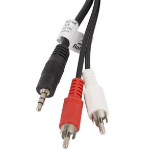 Lanberg CA-MJRC-10CC-0050-BK audio cable Mini Jack 3.5 mm, 2 x RCA (Chinch), 5 m, Black