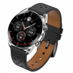 Garett V10 Smartwatch, Silver-black leather