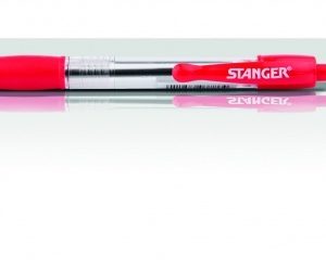 STANGER Ball Point Pens 1.0 Softgrip retractable, red, 1 pcs. 18000300040