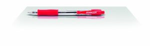 STANGER Ball Point Pens 1.0 Softgrip retractable, red, 1 pcs. 18000300040