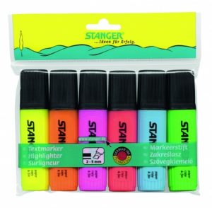 STANGER highlighter, 1-5 mm, set 6 pcs 180008000