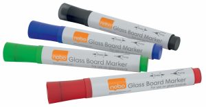 Whiteboard Marker Glass Nobo (4 pcs) Asorted: Black, Blue, Green, Red