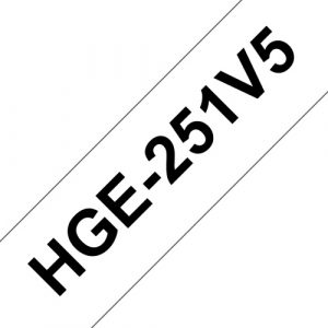 Brother HGE251 24MM BLACK ON WHITE (5PK) H/GRADE