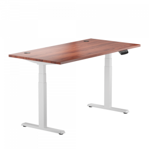 Adjustable Height Table Up Up Thor White, Table top L Dark Walnut