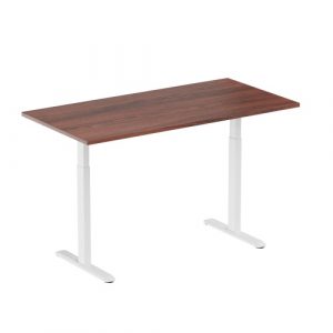 Adjustable Height Table Up Up Bjorn White, Table top M Dark Walnut