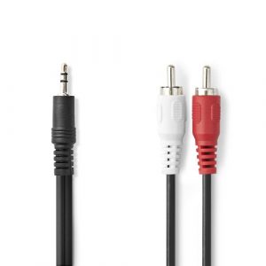 Nedis CAGL22200BK30 Cable 2xRCA (male) to 3.5mm stereo (male), 3.0m