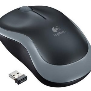 Logitech M185 Wireless Mouse, RF Wireless, 1000 DPI, Black/Grey