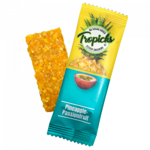 Tropicks Dried pineapple, passion fruit bar, 20 g 20 (pcs)