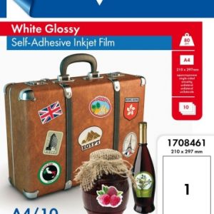 Lomond PET Film for inkjet printers, White Glossy, Self-Adhesive A4, 10 sheets