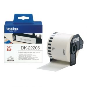 Brother DK-22205 (DK22205) Continuous Paper Label Roll, Black on White, 62mm, 30.48m