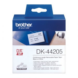 Brother DK-44205 (DK44205) Roll Cassette, 62mm, Black on White