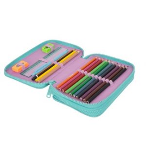 Double decker school pencil case with equipment Coolpack Jumper 2 Happy donuts