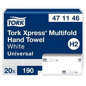 Leaflet towel paper Tork Xpress Multifold Universal H2 2 layers., 23,4 x 21,3 cm (20 pcs)