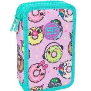 Double decker school pencil case with equipment Coolpack Jumper 2 Happy donuts