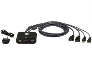 ATEN CS22HF-AT 2-Port USB FHD HDMI Cable KVM Switch, Black