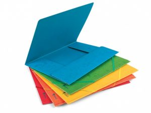 Folder with rubbers Forpus, A4, cardboard, capacity 300 sheets, blue