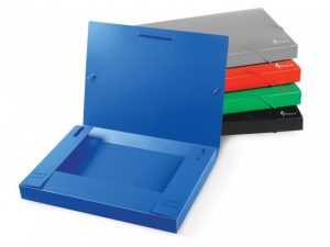 Folder-case with rubbers Forpus, A4 / 30 mm, plastic, blue