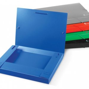 Folder-case with rubbers Forpus, A4 / 30 mm, plastic, blue