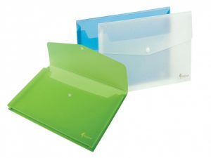 Folder with print Forpus, A4, plastic, with extension, white, transparent