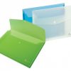 Folder with print Forpus, A4, plastic, with extension, blue, transparent