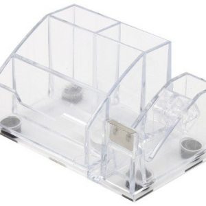 Pencil case Forpus, transparent, empty, 4, with adhesive tape holder 1005-019