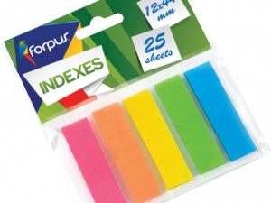 Paper-index  Forpus, 12x44mm, Assorti, Plastic (5x25)