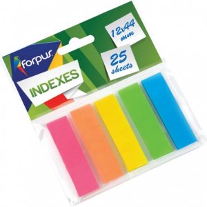 Paper-index  Forpus, 12x44mm, Assorti, Plastic (5x25)