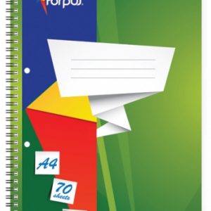 Exercise book with spiral  Forpus, A4/70, lined, soft cover  0722-022