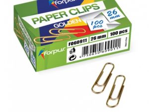 Clips Forpus, yellow metal, 26mm circular (100) 1104-006